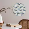 Vis - Patroon - Blauw Akoestische PET Vilt - Rond klein 838 -sfeer3