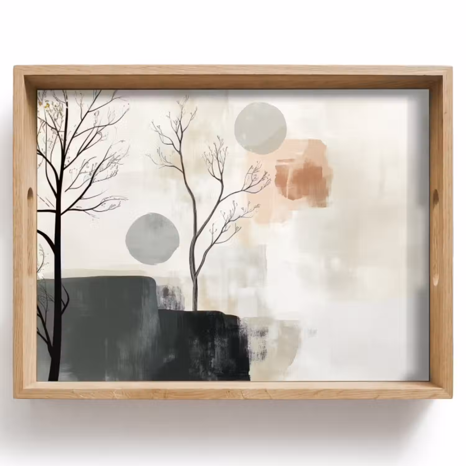 Tablett - Wabi sabi - Beige - Pflanze