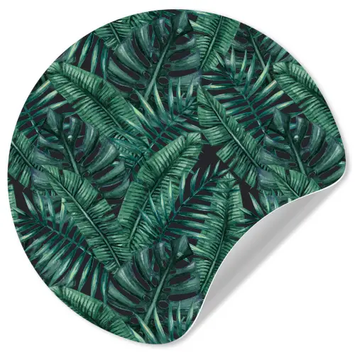 Jungle - Beplanting - Overlapping - Afsnijding Wandcirkel behangsticker klein 186 -3d