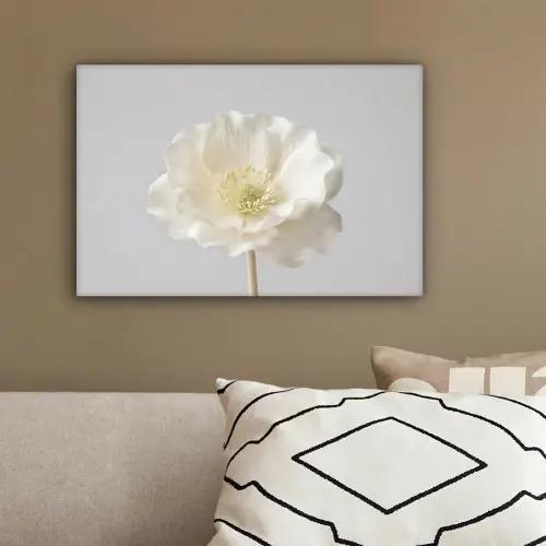 Bloem - Minimalistisch -Wit canvas 2cm klein -sfeer3