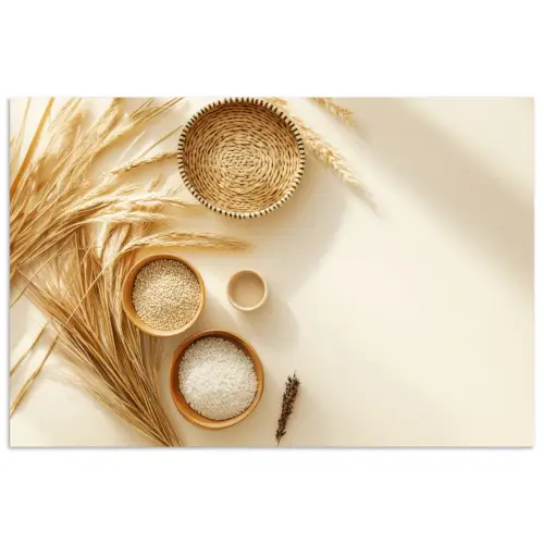 Granen - Hout - Kom - Beige poster papier klein -3d