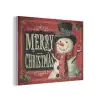 Klassiek - Kerstgroet - Sneeuwpop - Rood PET vilt klein -3d