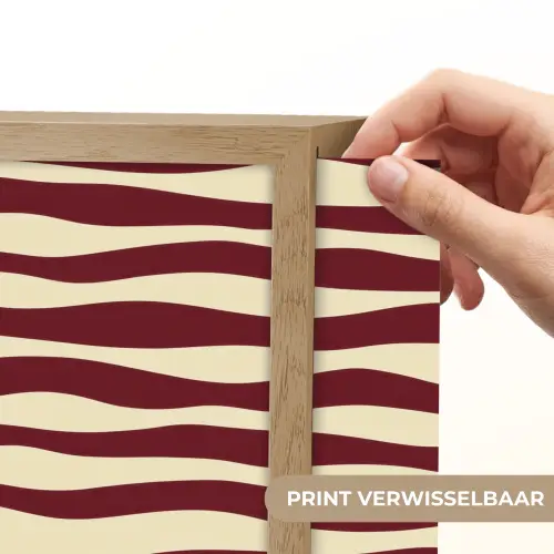 Golven - Rood - Patroon - Crème Light Box met batterij (Wandlamp) middel 907 -USP_websiteprintNL