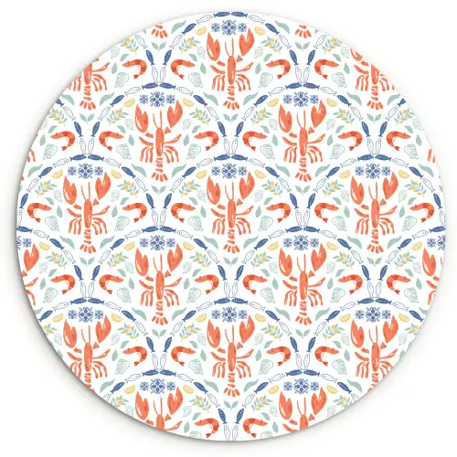 Sfeer - Oranje - Blauw - Groen Wandcirkel kunststof plaat 5mm dik klein 188 -3d