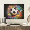 Voetbal - Verf - Kleuren - Zwart - Wit PET vilt klein -sfeer1