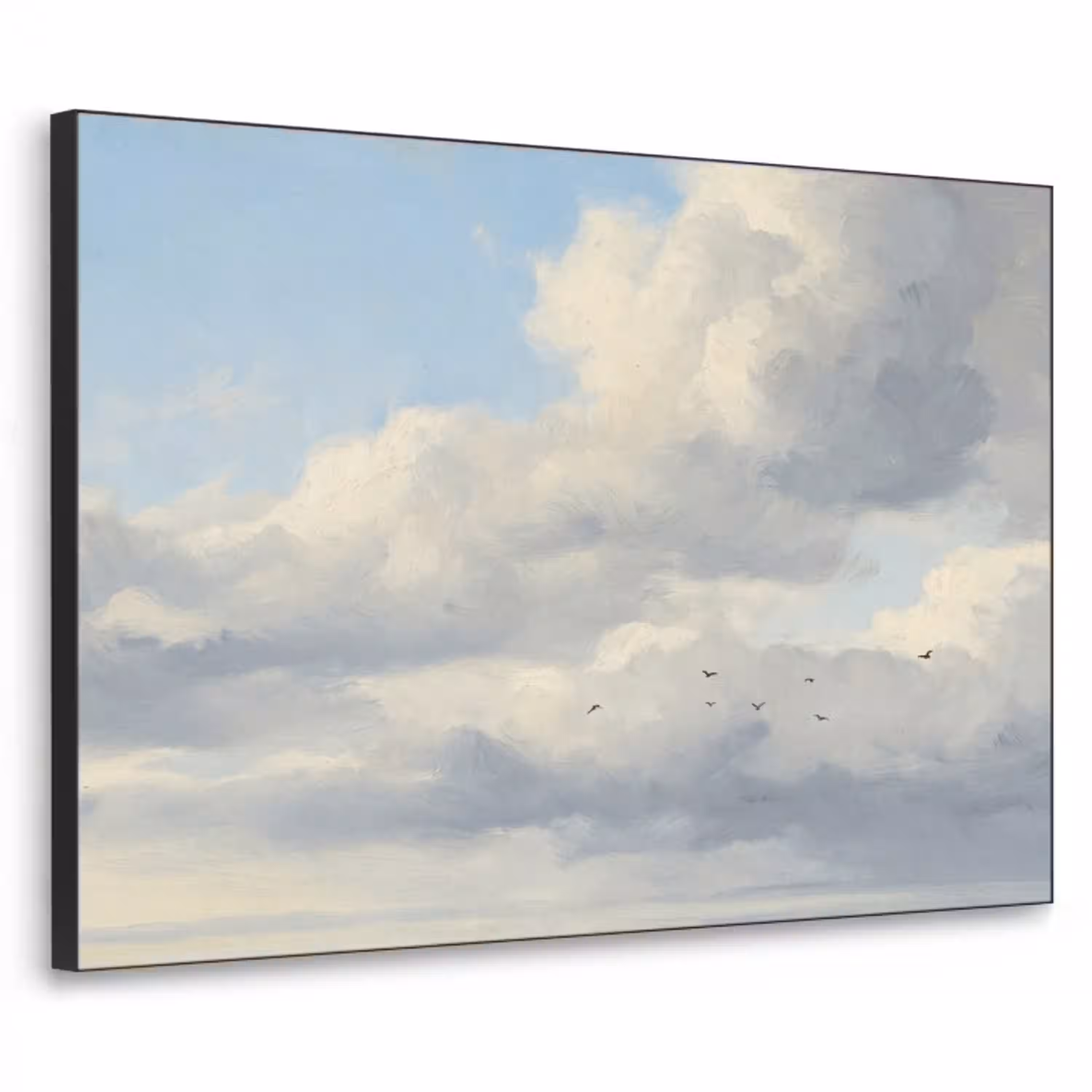 Lucht - Wolken - Natuur - Klassiek - Blauw Textielframe zwart klein -3d