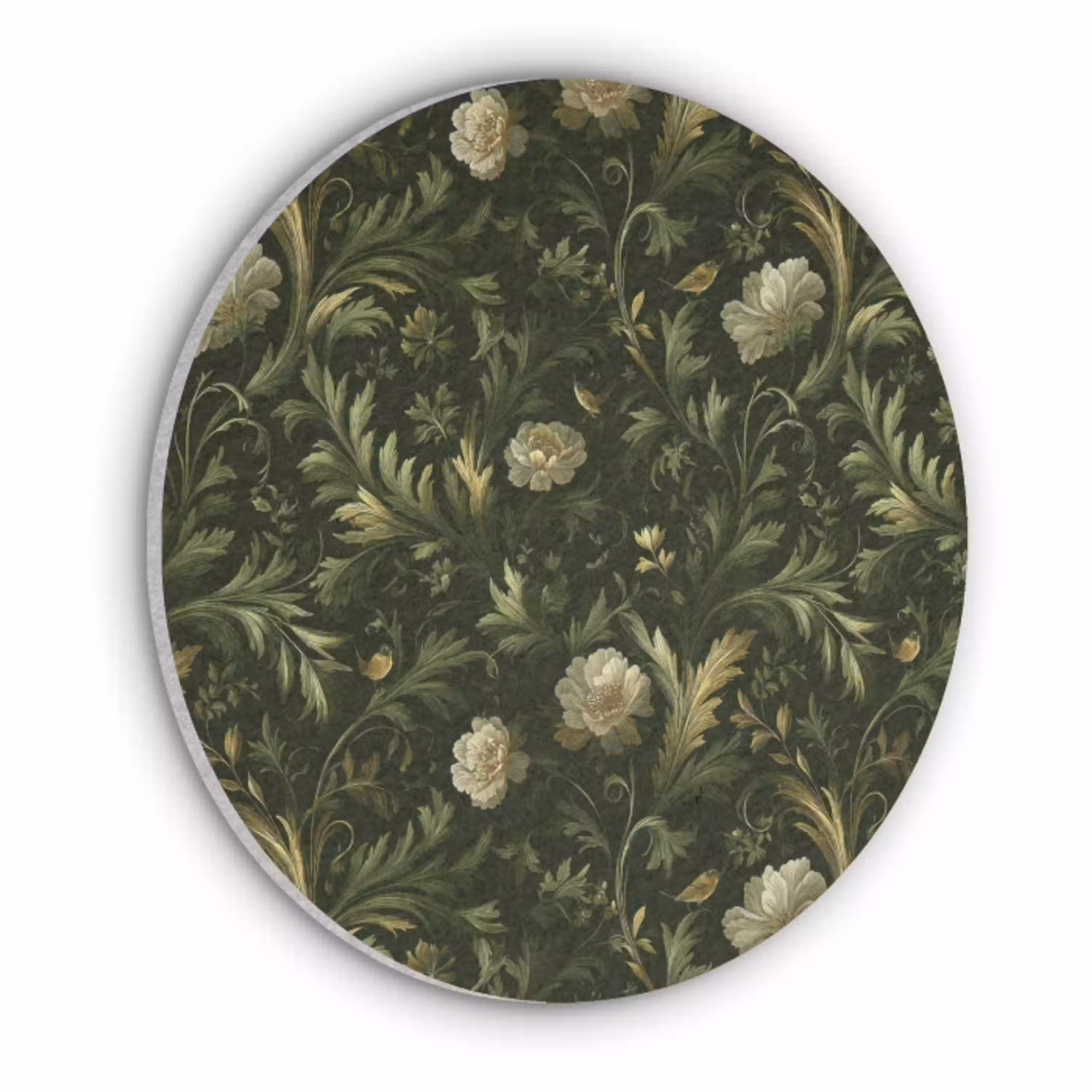 Botanisch - Naadloos - Bloemen Akoestische PET Vilt - Rond klein 838 -3d