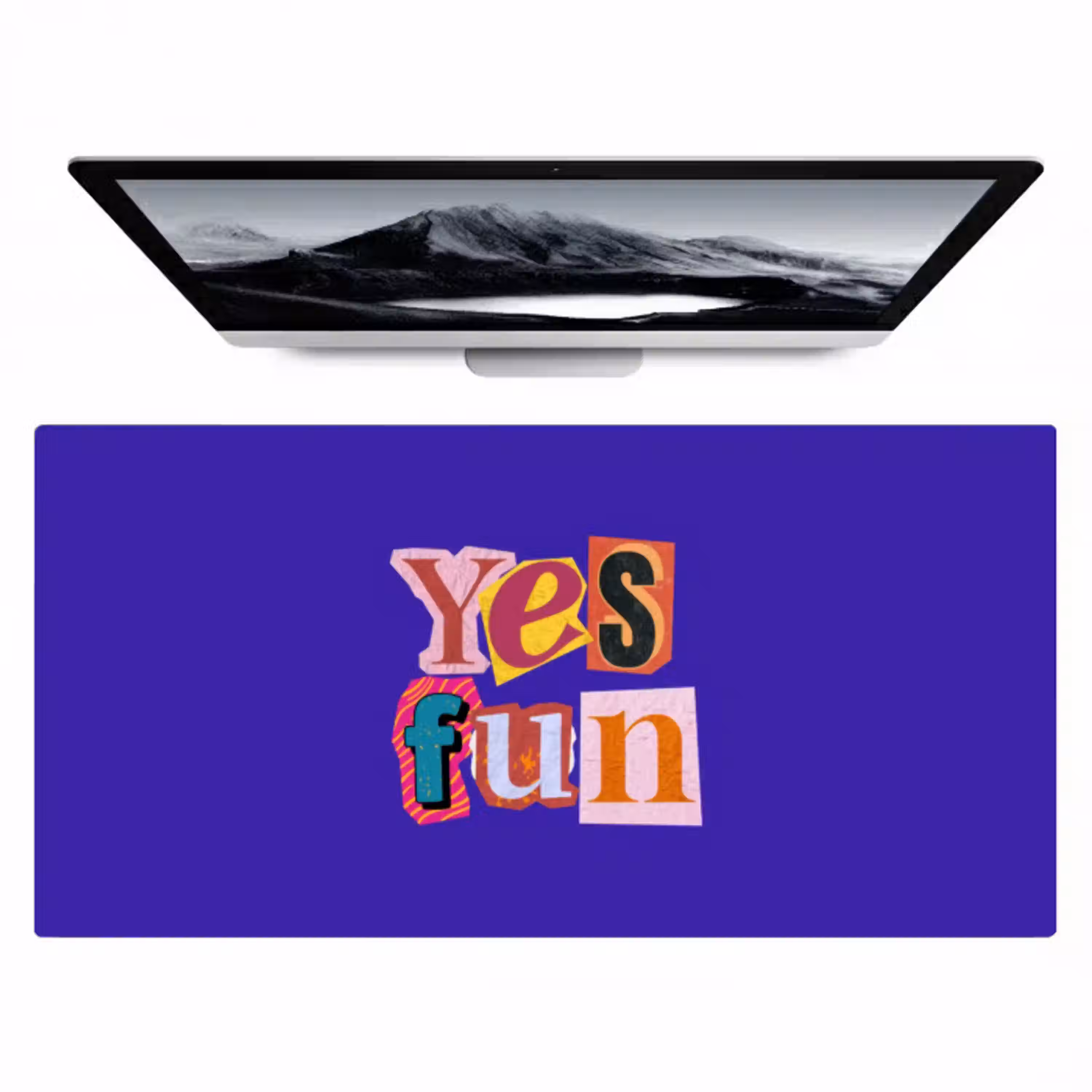 Yes fun - Kleurrijk - Collage-stijl Muismat XXL klein -zzz3d