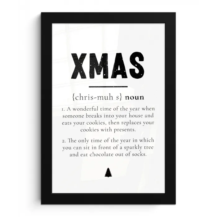 Kerst - Wit - Xmas - Quotes - Feestdagen fotolijst zwart zonder passe partout klein -3d
