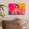 Vrouw - Zonnebril - Abstract - Oranje canvas 2cm klein -sfeer1