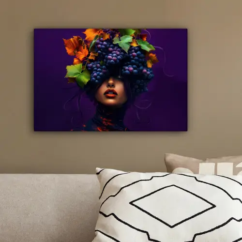 Vrouw - Paars - Druiven canvas 2cm klein -sfeer3