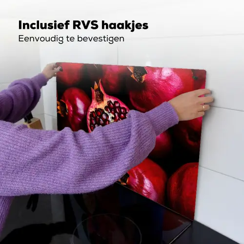 Granaatappel - Rood - Fruit Inductie beschemer met haakjes klein -ky-ophangen-nl