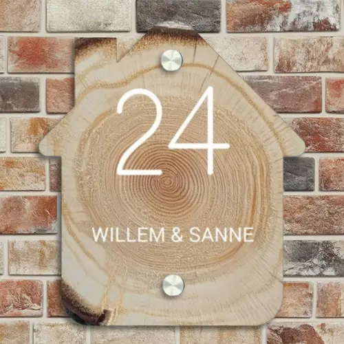Boomschijf - Klassiek Naambord Huisje klein -sfeer6