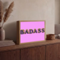 Felroze - Badass - Panterprint - Schaduw Light Box met batterij (Wandlamp) middel -sfeer2