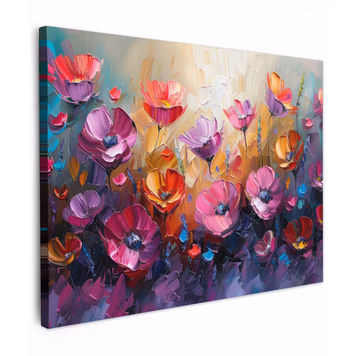 Leinwandbild - Blumen - Botanisch - Kunst - Rosa - Natur