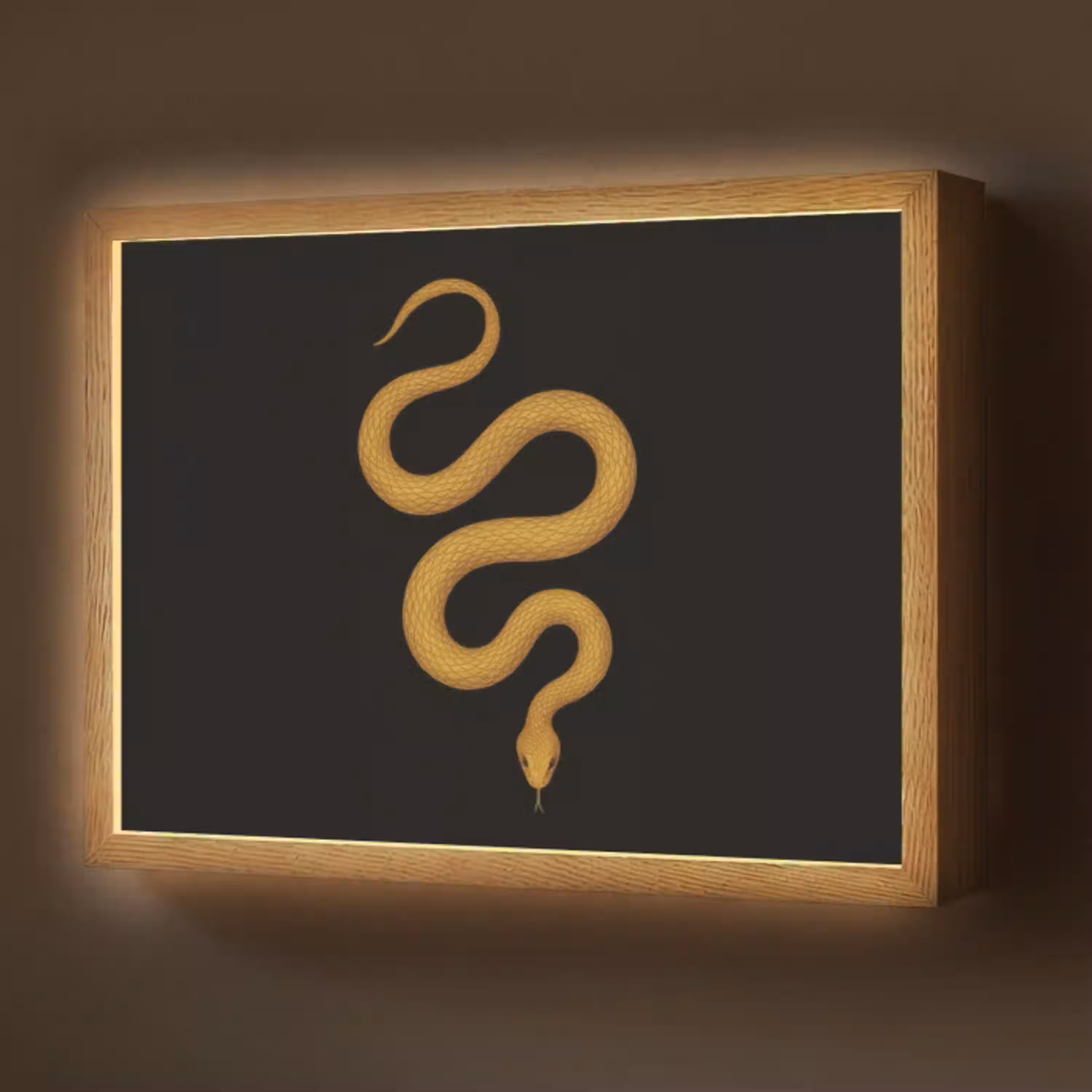 Slang - Minimalistisch - Goud Light Box met batterij (Wandlamp) middel -z3d_website