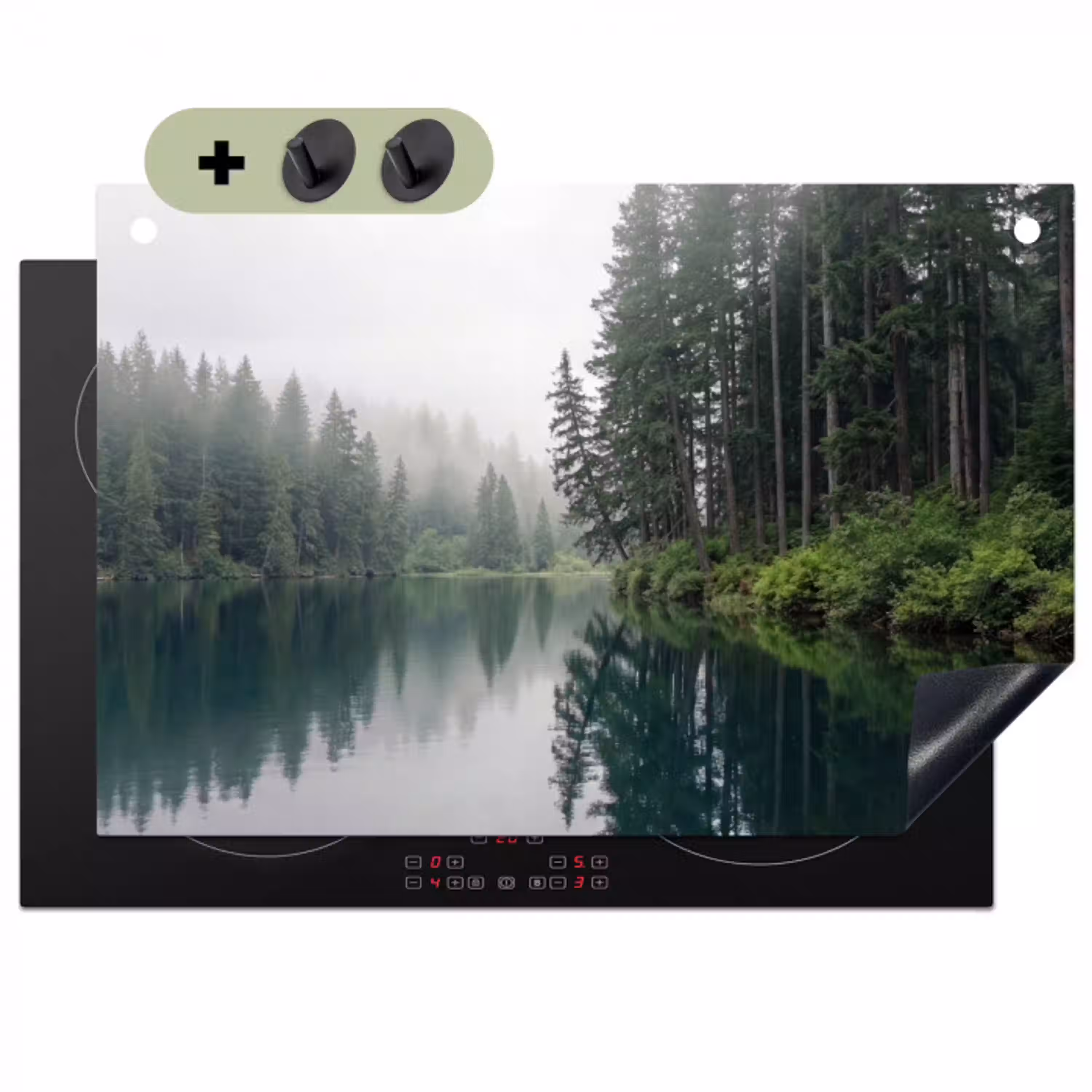 Bergen - Meer - Bos Inductie beschemer met haakjes klein -3d
