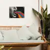 Mond - Golven - Regenboog tuinposter los doek klein -sfeer7