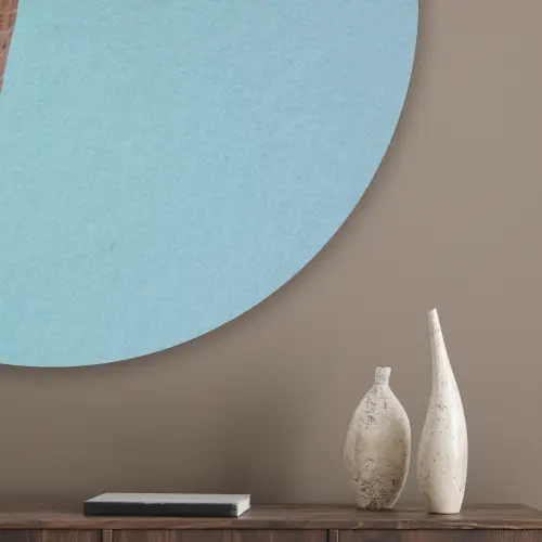 Bolletjes - Schepijs - Hoorntje - Blauw Akoestische PET Vilt - Rond klein -sfeer5_closeup