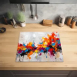 Abstract - Schilderij - Kleurrijk - Dynamisch Inductie beschermer vinyl 3mm middel -sfeer5
