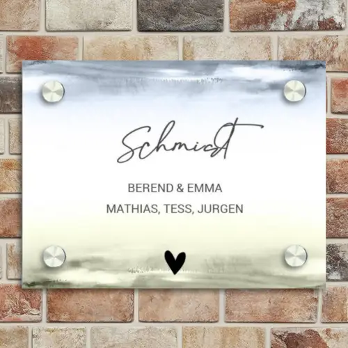 Aquarelachtergrond - Sierlijk Naambord Rechthoek middel -sfeer3