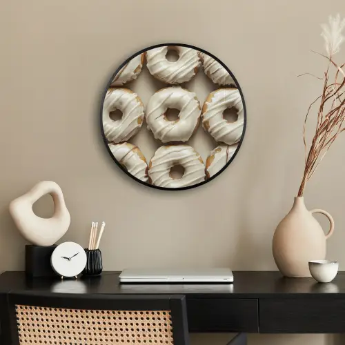 Donuts - Chocolade - Wit - Beige Fotolijst rond zonder passe partout klein -sfeer1