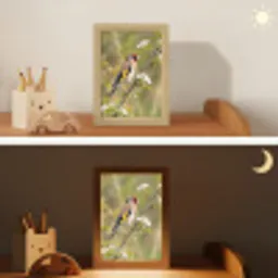 Putter - Bloesem - Lente - Natuur - Kleurrijk Light Box met kabel (Kinderlampje) klein -sfeer3_kind