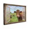 Doorkijk - Koe - Weiland - Landschap - Dieren canvas 2cm klein -z3d