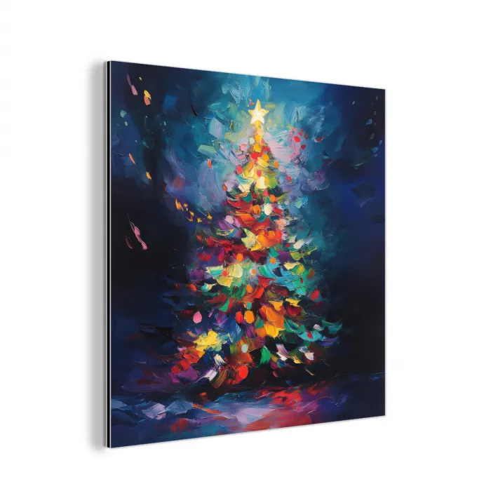 Kerstboom - Kerst - Abstract - Kleurrijk aluminium wit klein -3d
