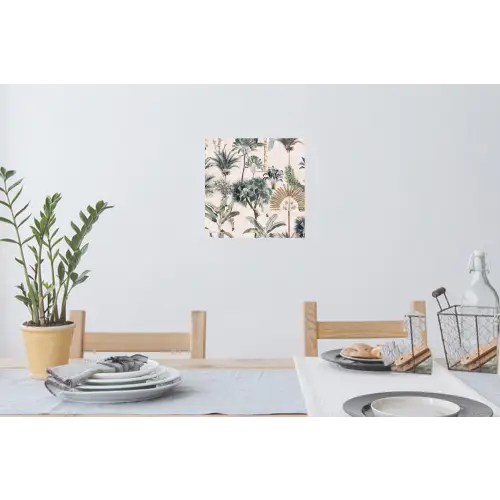 Inductie afdekplaat - Vintage - Jungle - Dieren - Natuur - Inductie beschermer Muursticker klein -eettafel