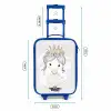 Prinses met kroon en roze hartjes Kinderkoffer - Blauw klein -productfoto_formaten