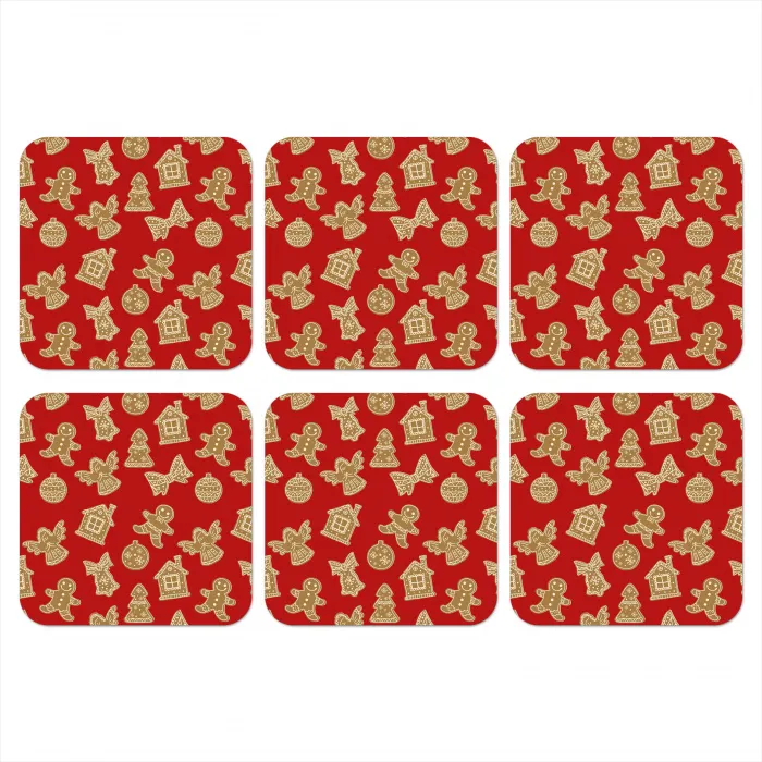 Illustratie - Koekjes - Rood onderzetter kurk middel 366 -3d