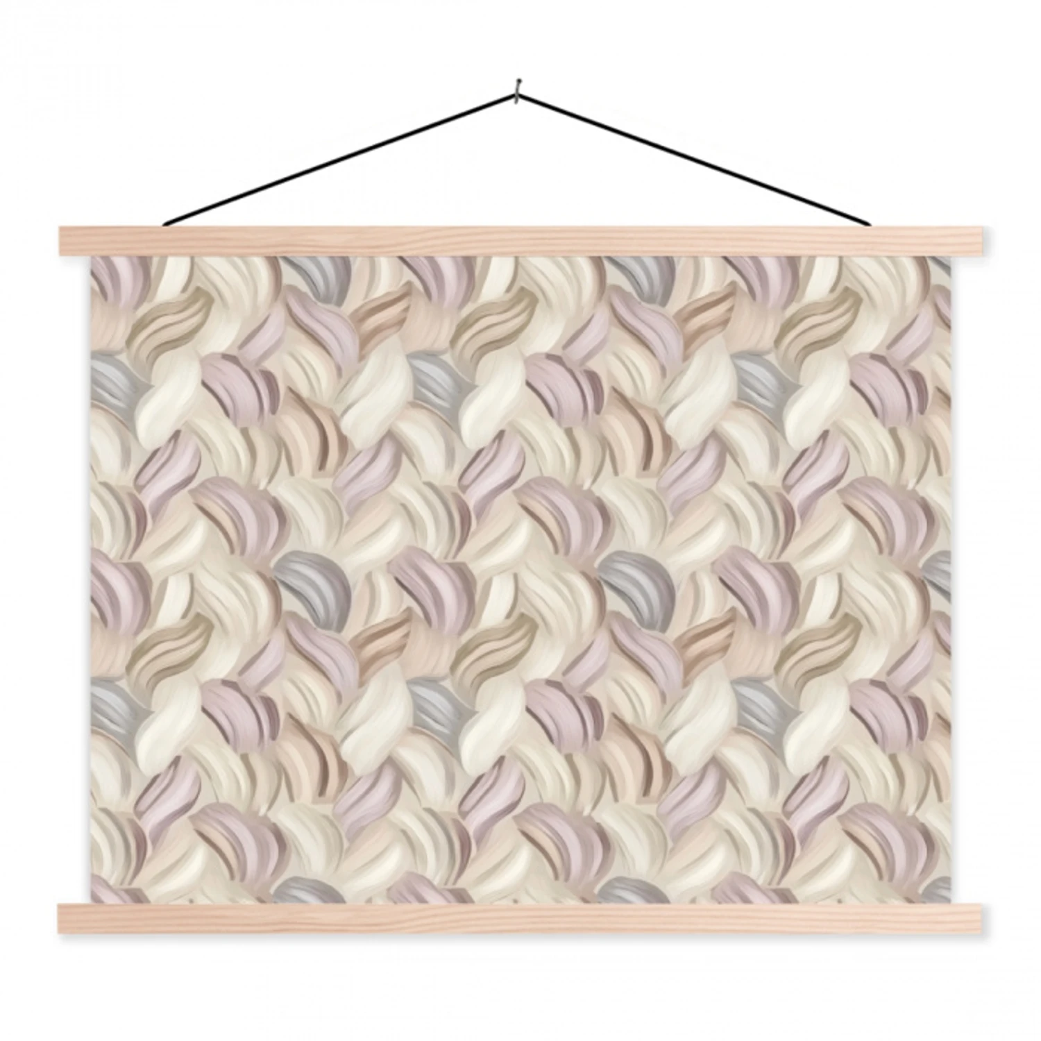 Abstract - Golvend - Pastel textielposter latten blank klein 122 -3d