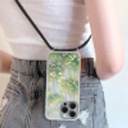Bloemenveld - Heuvels - Kleurrijk Hoesje iPhone 16 Pro Max met koord klein -sfeer5