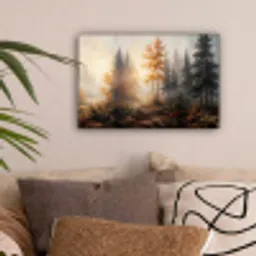 Bospad - Herfstbladeren - Natuur - Schilderachtig - Oranje canvas 2cm klein -sfeer1