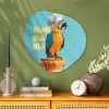 Papegaai - Koksmuts - Quote - Neon Wandcirkel Organisch Plexiglas middel -sfeer2