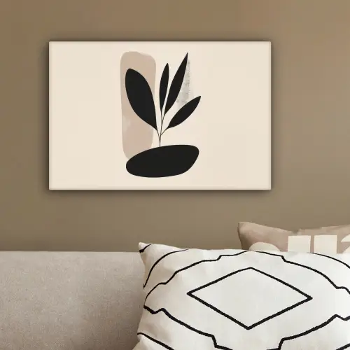 Plant - Beige - Japandi canvas 2cm klein -sfeer3