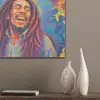 Regenboogkleuren - Man - schilderij PET vilt klein -sfeer6_closeup