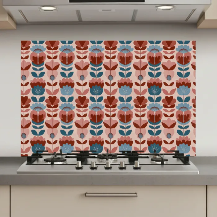 Vintage - Motief - Kleurrijk keuken achterwand spatscherm klein 900 -3d_website