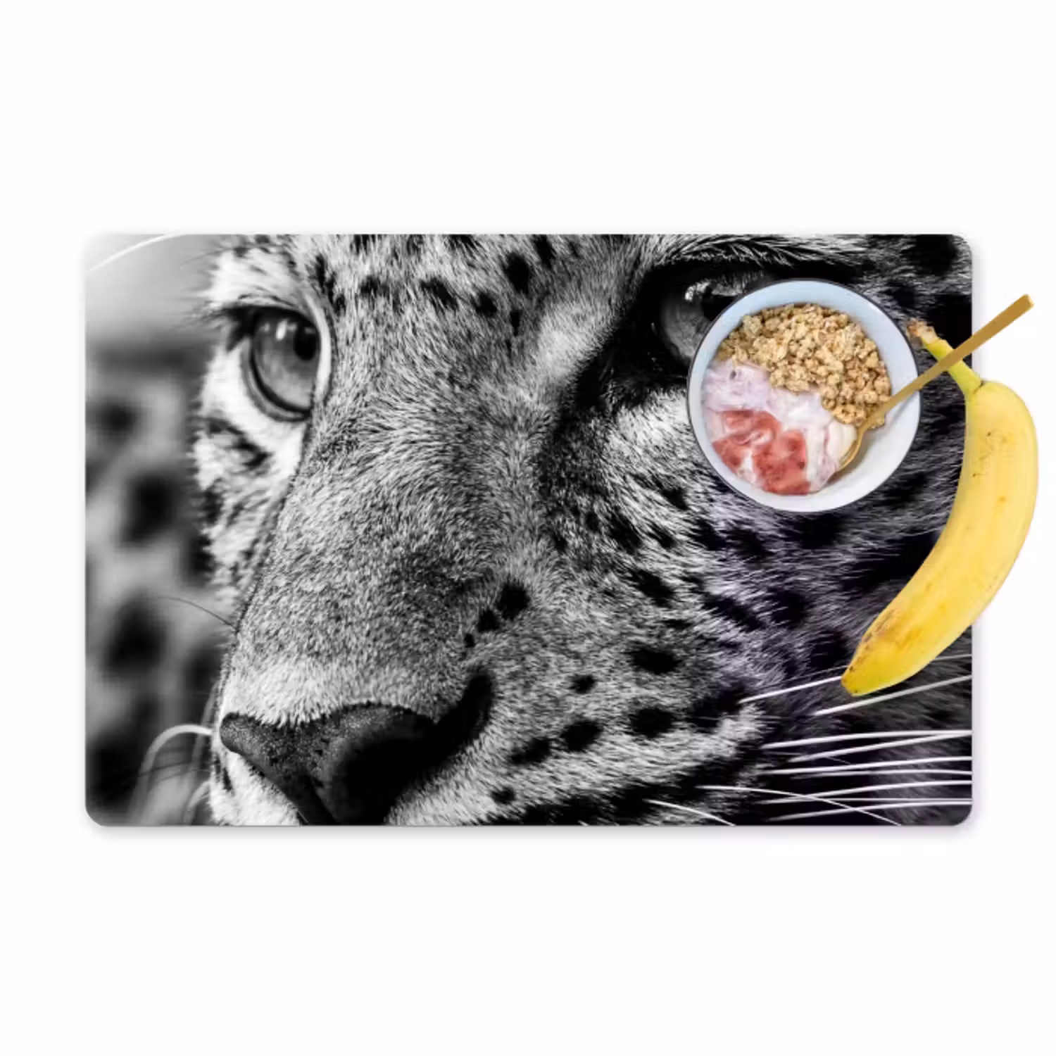 Tischset - 6 Stück - Leopard - Schwarz - Weiß - Auge