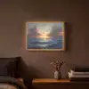 Meeuwen - Zonsondergang - Zee - Wolken Light Box met batterij (Wandlamp) middel -sfeer4