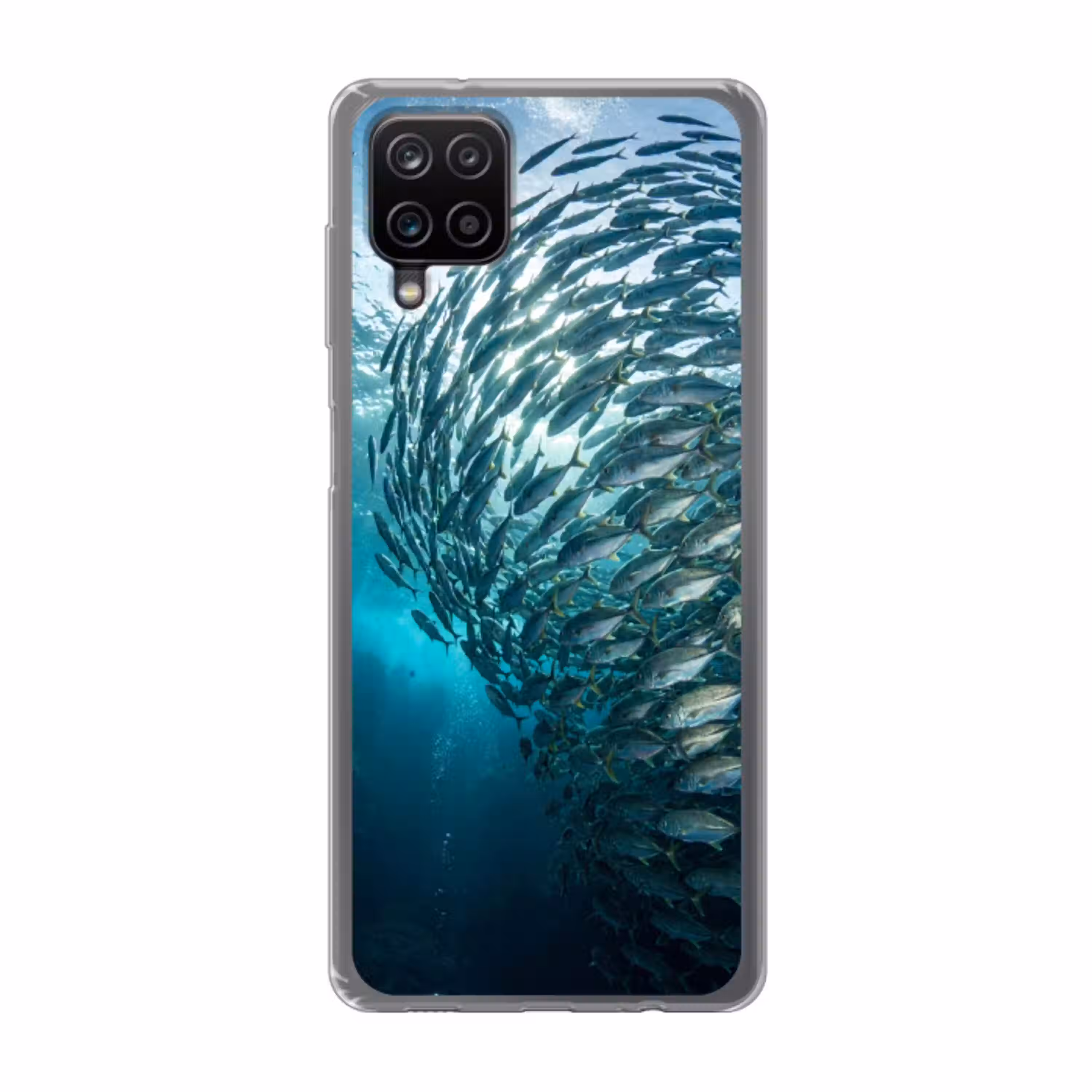 Vis - School - Oceaan - Natuur - Blauw Telefoonhoesje Samsung Galaxy A12 klein -3d