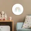 Regenboog - Sterren - Stippen - Wolken - Kinderen Wandcirkel kunststof plaat 5mm dik klein -tsfeer1_kind
