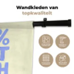 100% that bitch - Blauw - Wit Wandkleed katoen klein -sfeer2