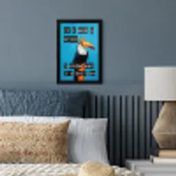 Vogel - Toekan - Blauw - Quotes fotolijst zwart zonder passe partout klein -sfeer3