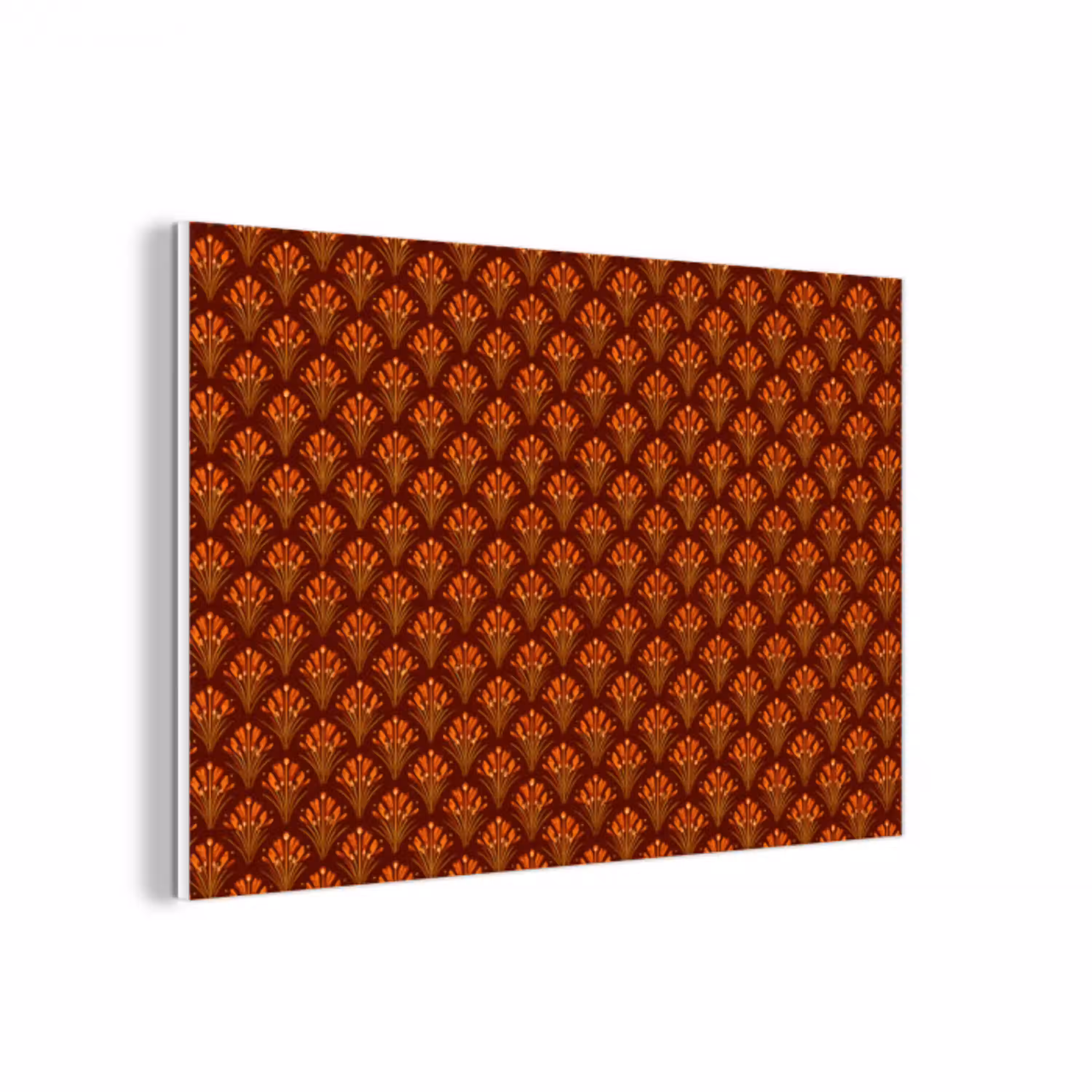 Waaiers - Art Deco - Botanisch - Roestbruin - Oranje forex 5mm xxl 6 -3d
