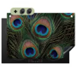 Pauwenveren - Klassiek - Groen Inductie beschemer met haakjes klein -3d