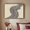 Golvend - Lijnen - Abstract - Silhouet Textielframe zwart klein -sfeer1