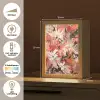 Bloemen - Kunst - Abstract - Verf Light Box met kabel (Tafellamp) klein -USP_NL