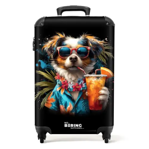 Hond in tropische sferen Koffer - NBS - Handbagage middel -productfoto_recht